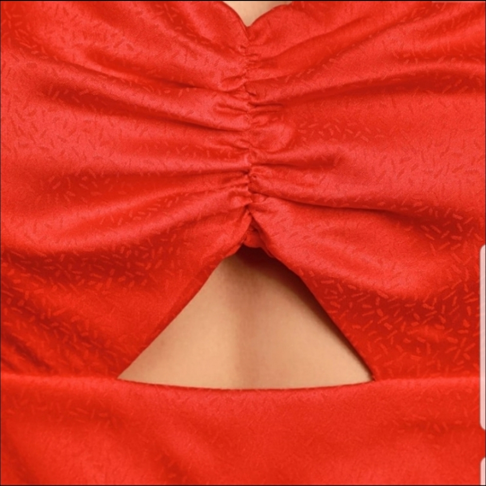Lulus-RED SATIN ELEGANT MAXI DRESS - Picture 5 of 6